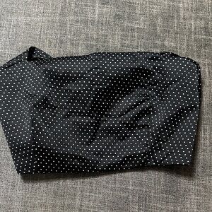 Chic Black Polka Dot Bow Top